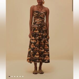 New with Tags Farm Rio brown Shu Shu dress size small